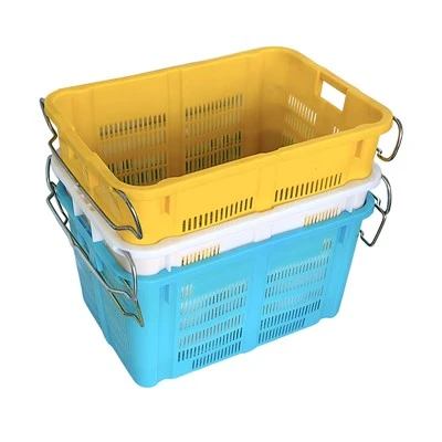 Shopping Plastbutikskorgar med metallhandtag
